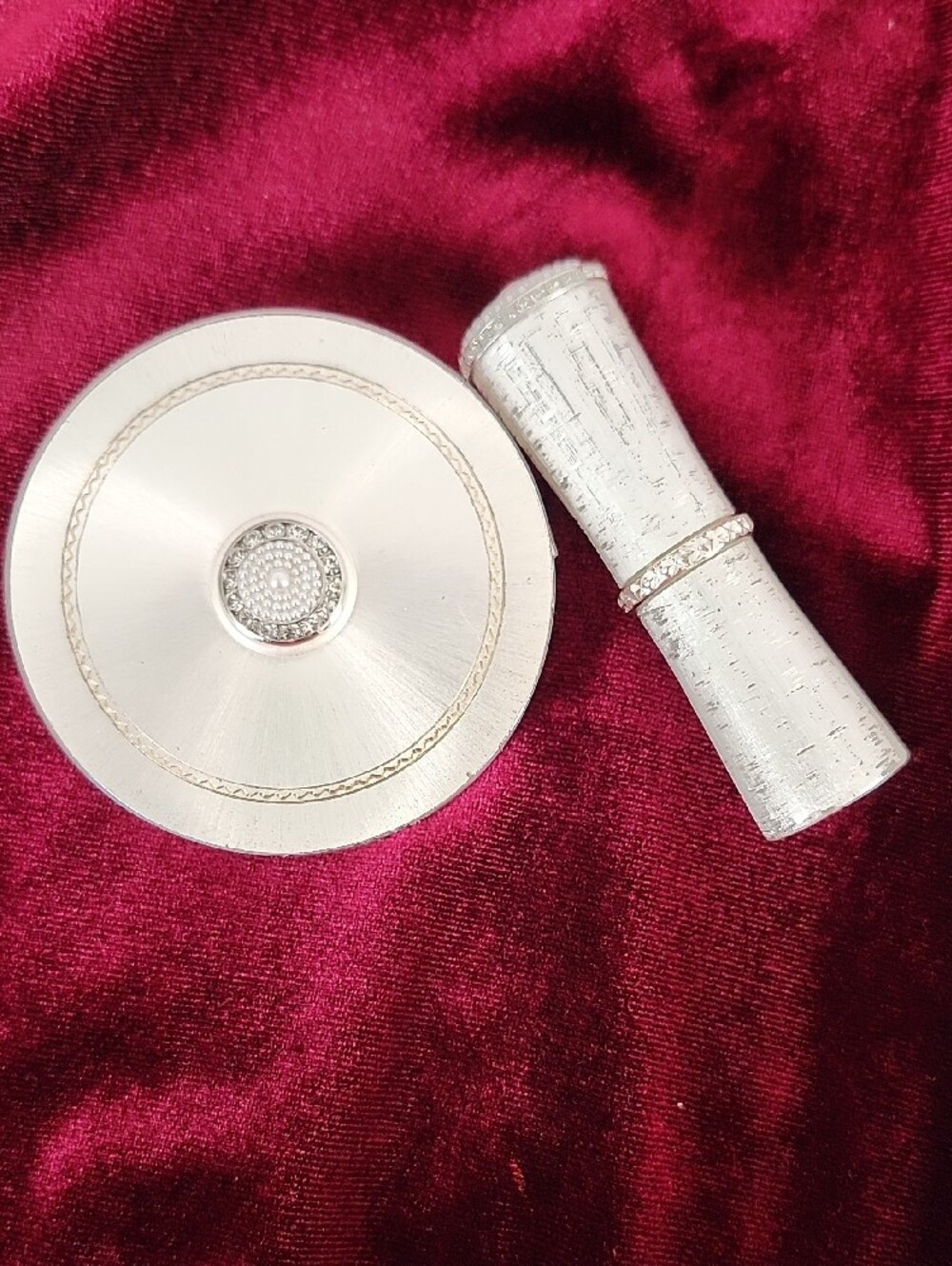 Vintage 1950s Revlon Futurama Jeweled Lipstick Case & Compact Set
